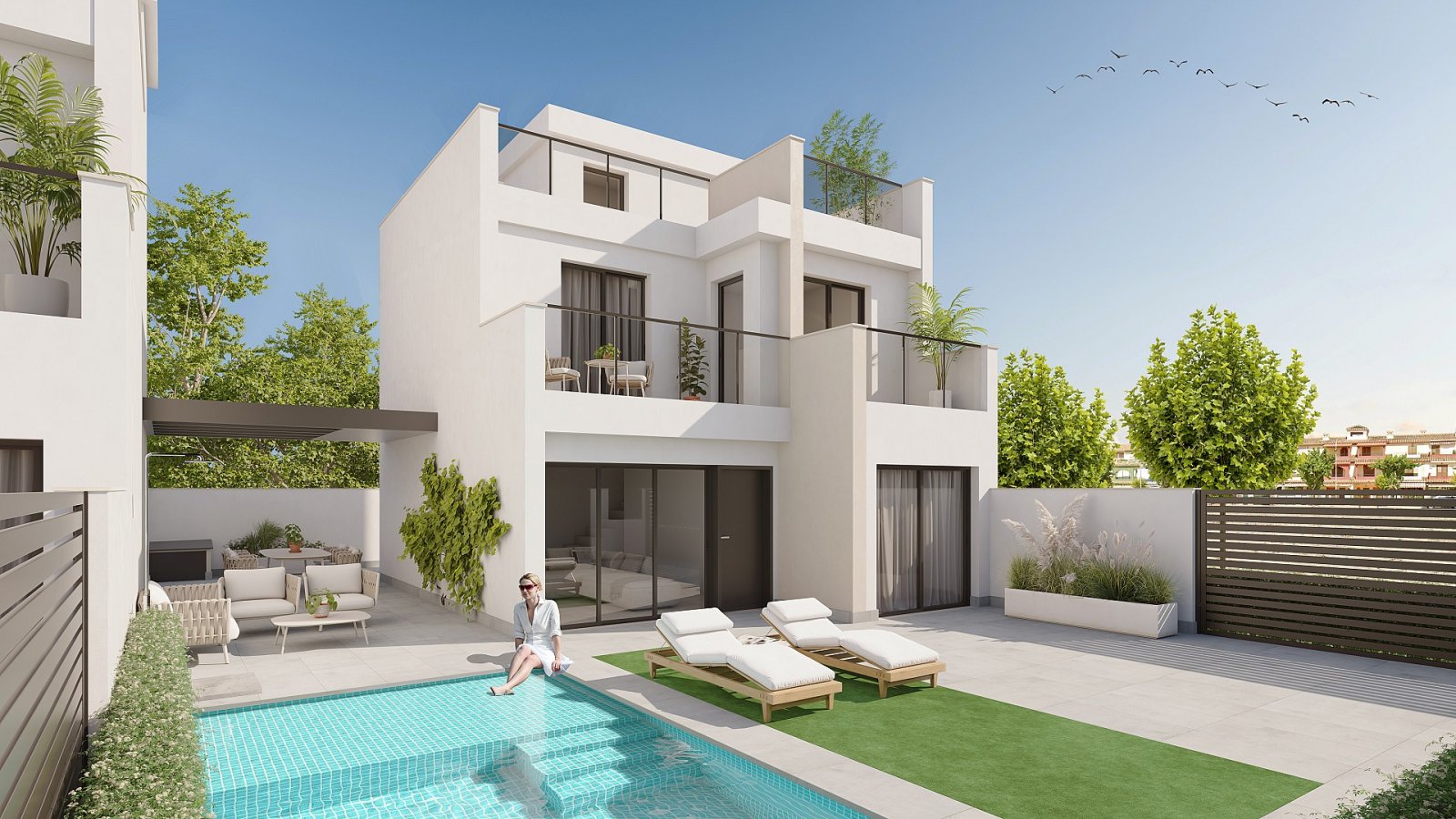 <p>Villa provided with 3 Bedrooms and 3 Bathrooms, private swimming pool and parking space on own plot. </p>