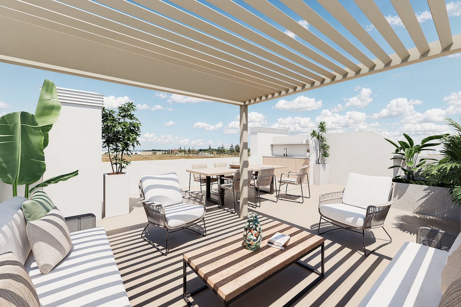 <p>Apartments - solarium provided with 3 Bedrooms and 2 Bathrooms, communal swimming pool and underground parking space with storage room. </p><p>T...