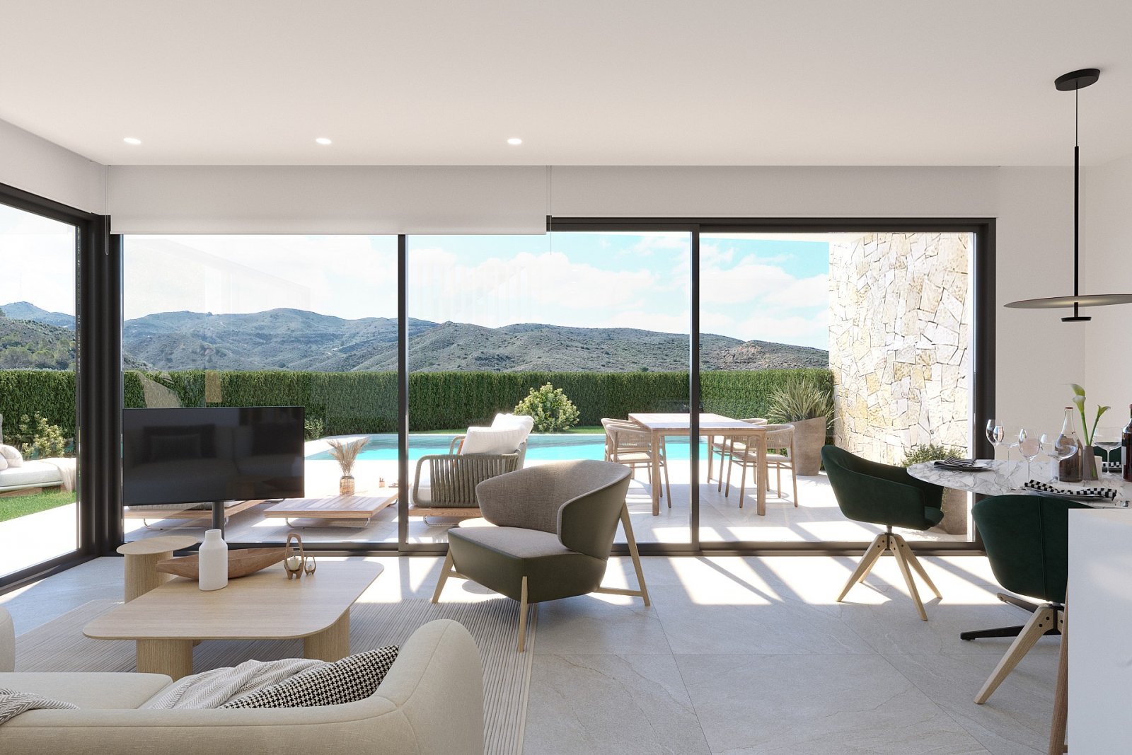 <p>Terraced villa provided with 3 Bedrooms and 2 Bathrooms, private swimming pool and parking space on own plot. </p><p>The new phase of semi-detac...