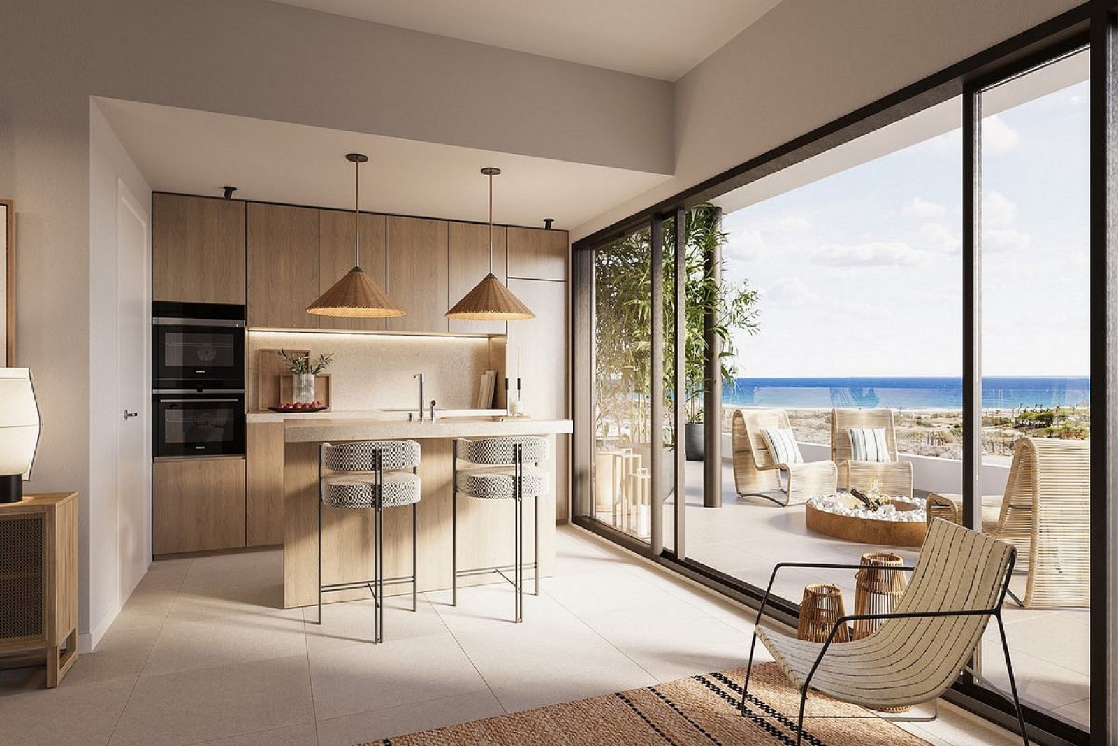 <p>Apartment with garden provided with 2 Bedrooms and 2 Bathrooms, inside & outside swimming pool and underground parking space with storage room. ...