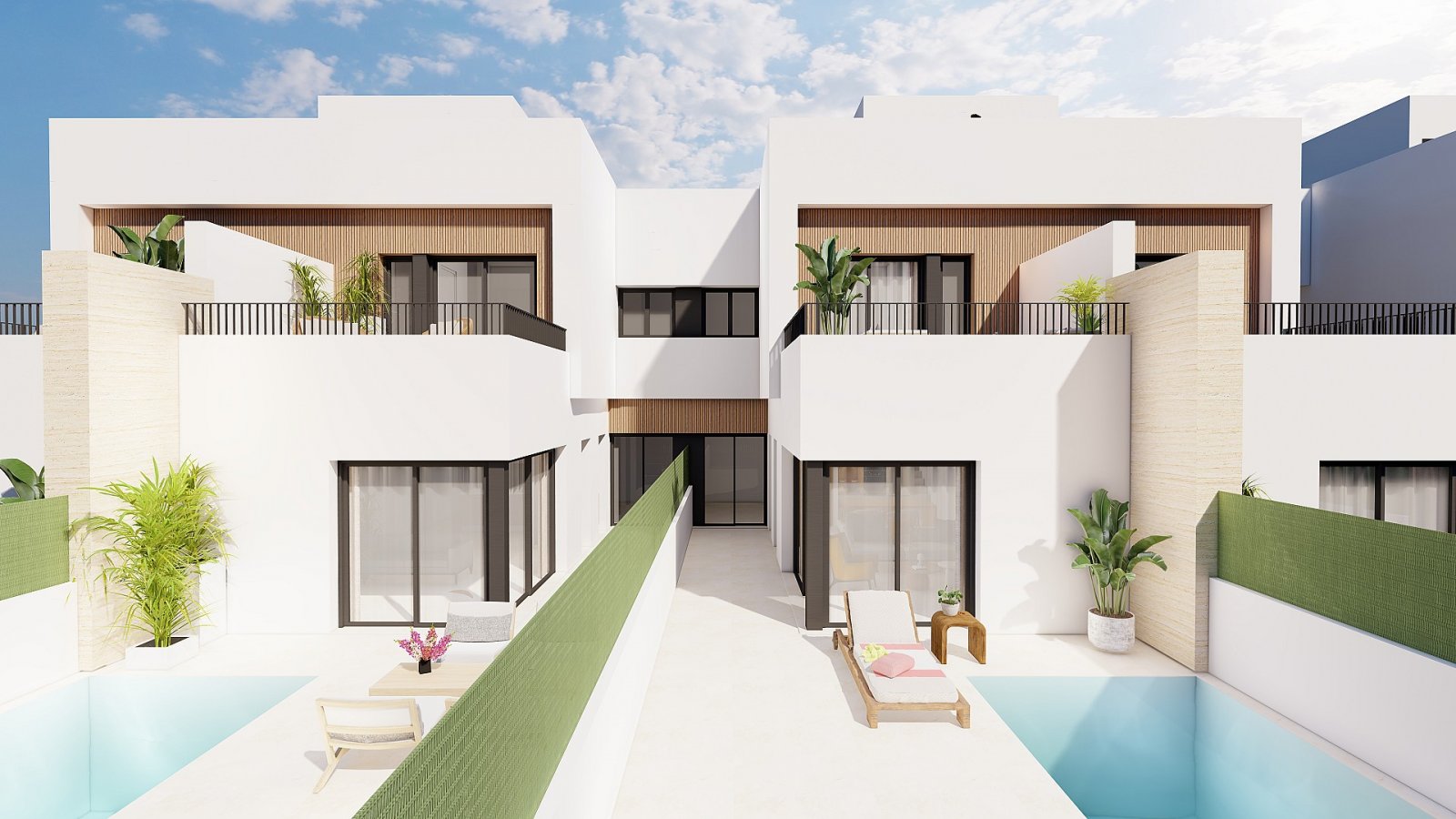 Santiago de la Ribera: Moderne Reihenvilla mit Pool in Strandnähe – Ihr neues Zuhause in San Blas 