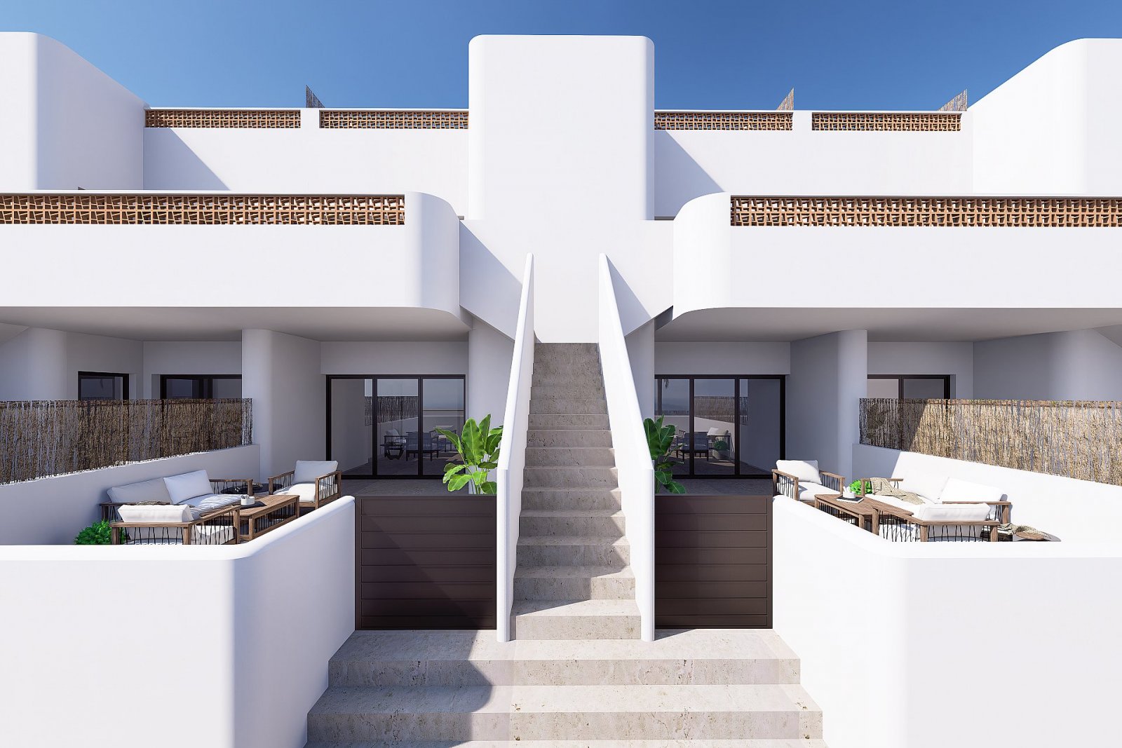<p>Apartments - solarium provided with 3 Bedrooms and 2 Bathrooms, communal swimming pool and parking space on own plot. </p><p>Ibiza style apartme...