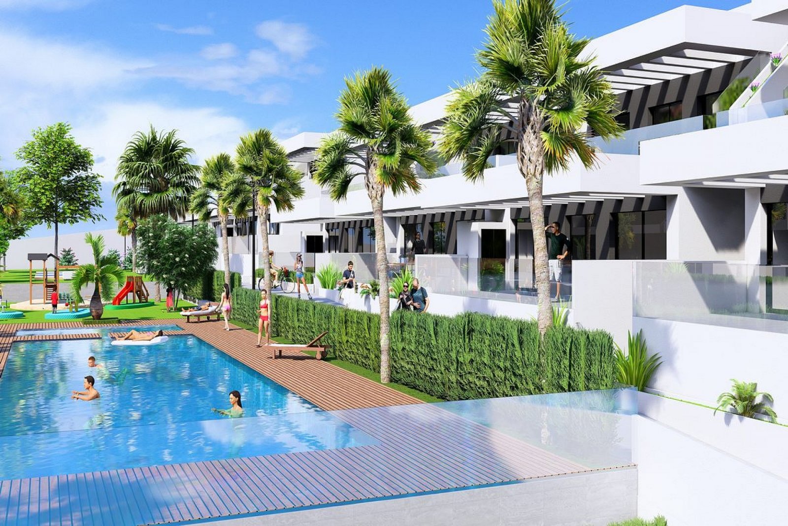 <p>Apartment with garden provided with 2 Bedrooms and 2 Bathrooms, communal swimming pool and parking spot. </p>