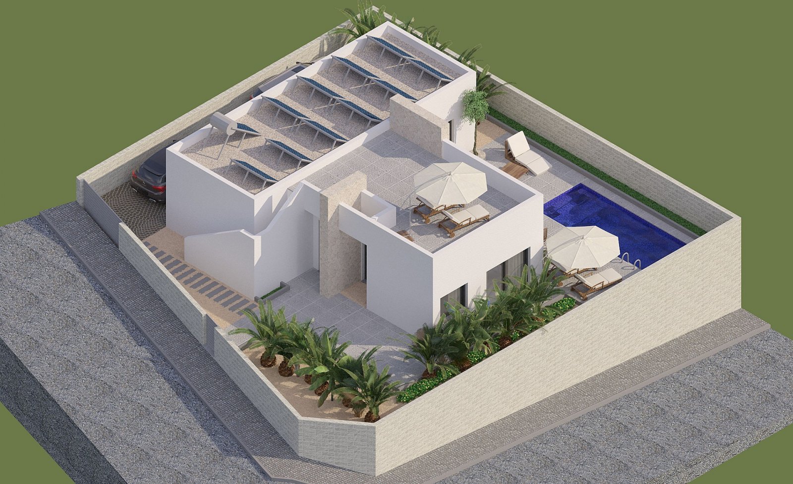 <p>Villa provided with 3 Bedrooms and 2 Bathrooms, private swimming pool and parking space on own plot. </p>