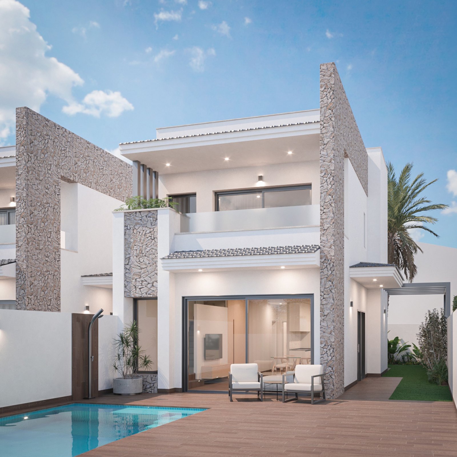 <p>Villa provided with 3 Bedrooms and 3 Bathrooms, private swimming pool and parking space on own plot. </p><p>Exclusive residence with only 3 vill...