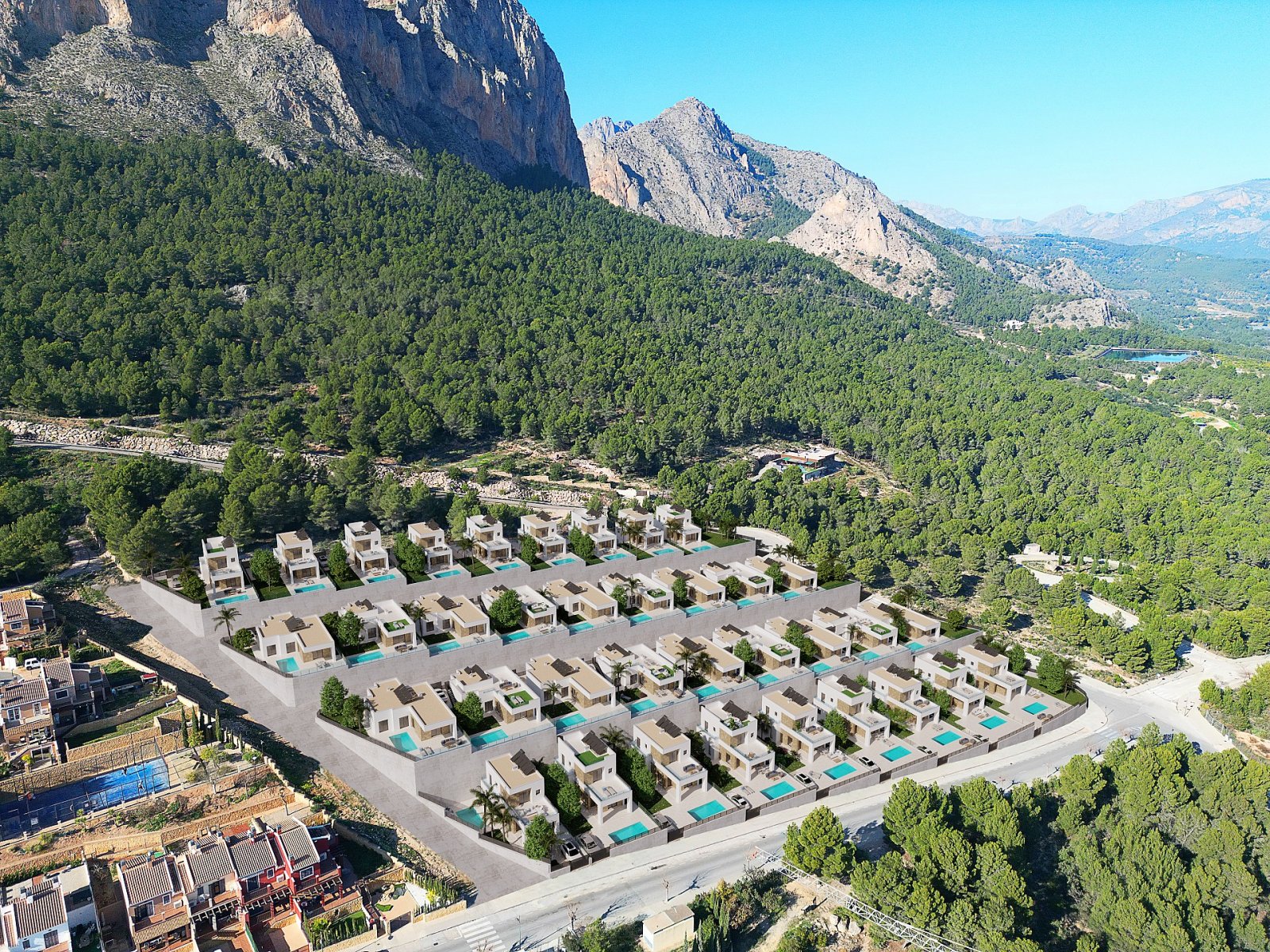 <p>Villa provided with 3 Bedrooms and 3 Bathrooms, private swimming pool and parking space on own plot. </p><p>36 detached villas with panoramic se...