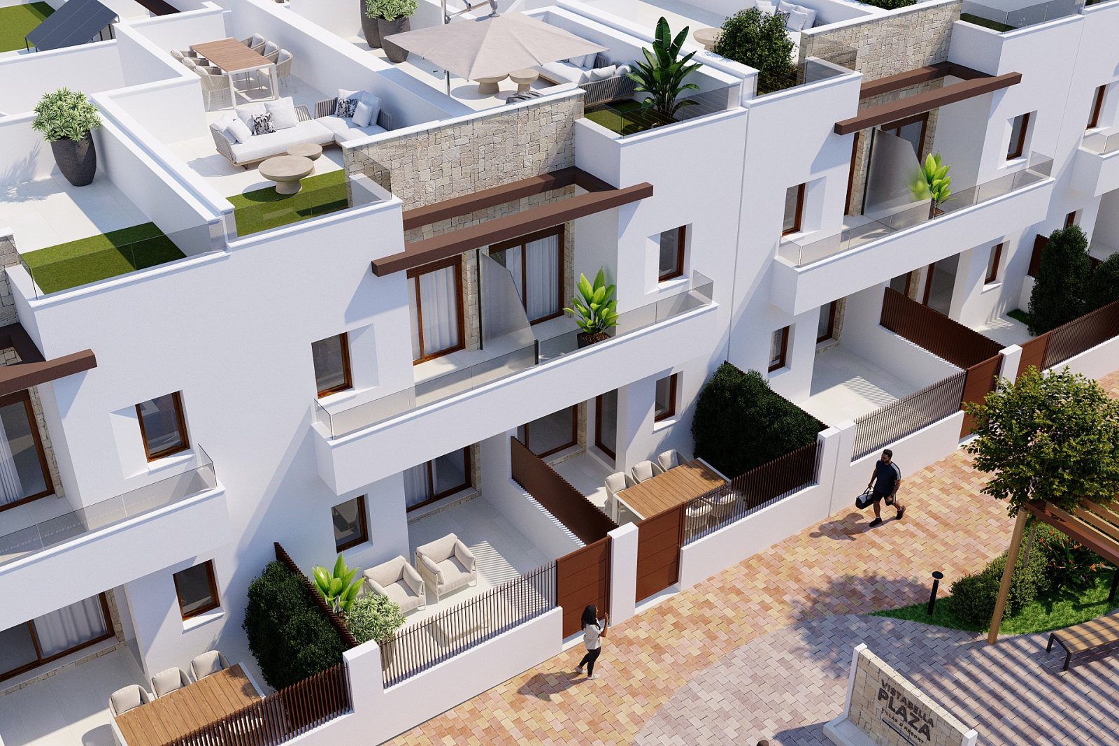 <p>Terraced villa provided with 3 Bedrooms and 3 Bathrooms, communal swimming pool and parking spot. </p>