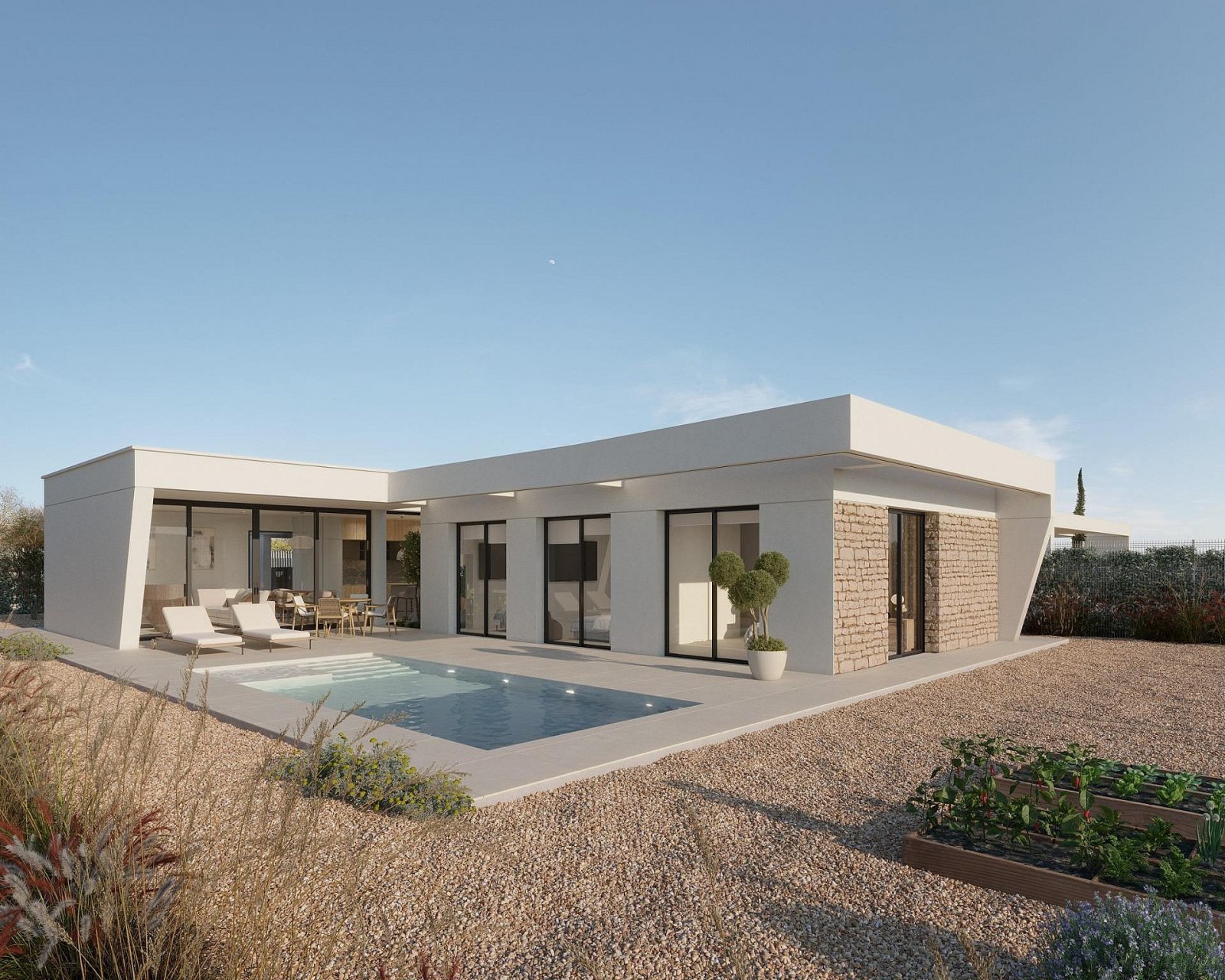 <p>Villa provided with 3 Bedrooms and 2 Bathrooms, private swimming pool and private garage for 2 cars. </p><p>Luxury new build homes on the front ...
