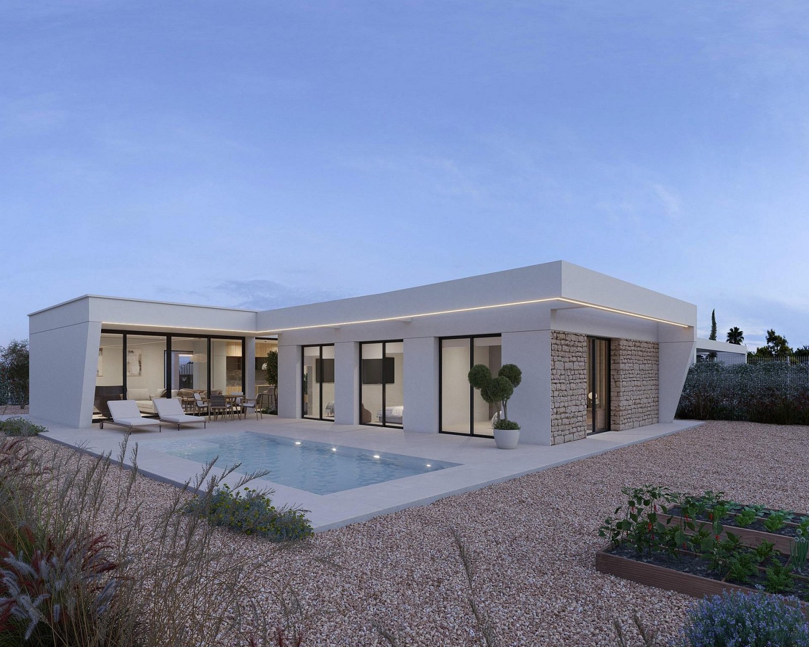 <p>Villa provided with 3 Bedrooms and 2 Bathrooms, private swimming pool and private garage for 2 cars. </p><p>Luxury new build homes on the front ...