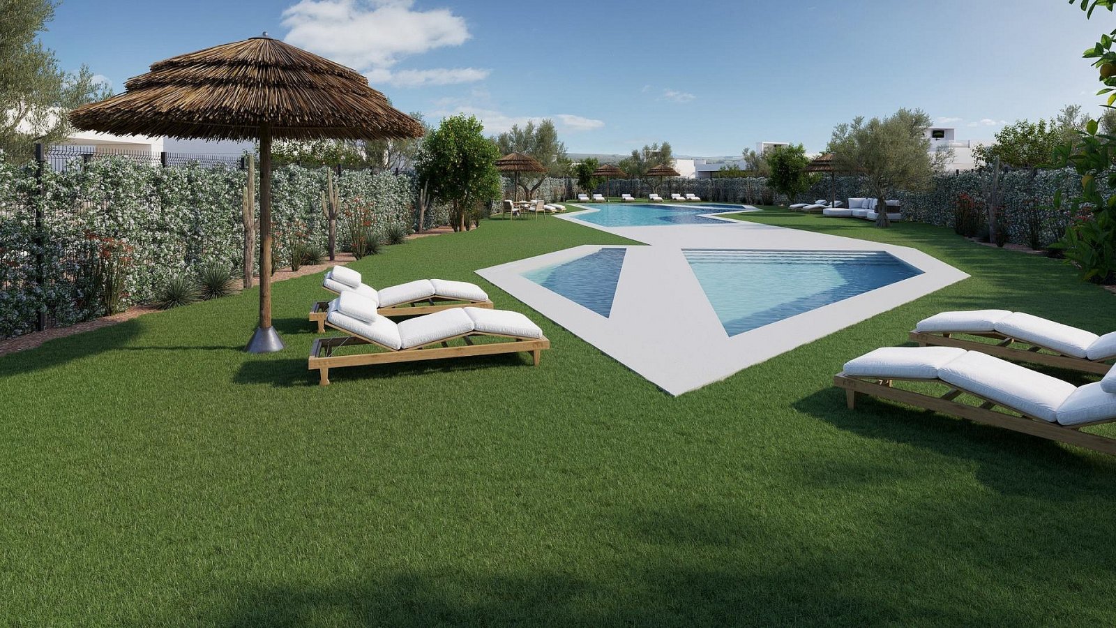 <p>Villa provided with 3 Bedrooms and 2 Bathrooms, private swimming pool and private garage for 2 cars. </p><p>Luxury new build homes on the Hacien...