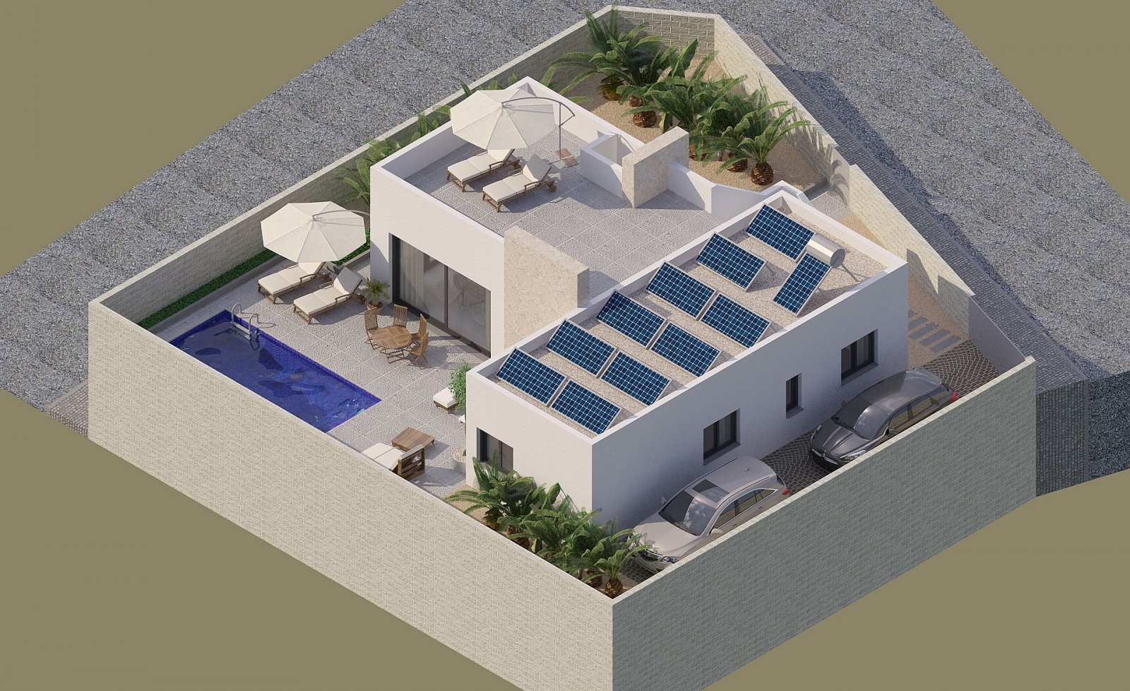 <p>Villa provided with 3 Bedrooms and 2 Bathrooms, private swimming pool and parking space on own plot. </p>