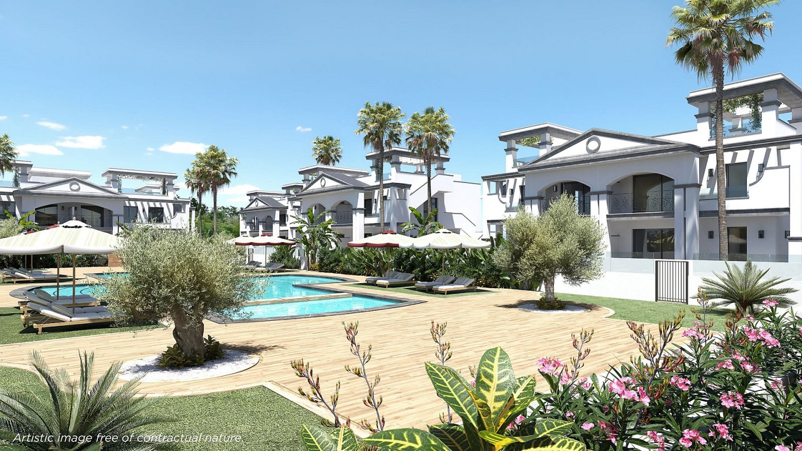 <p>Apartment with garden provided with 3 Bedrooms and 2 Bathrooms, communal swimming pool and parking spot. </p>