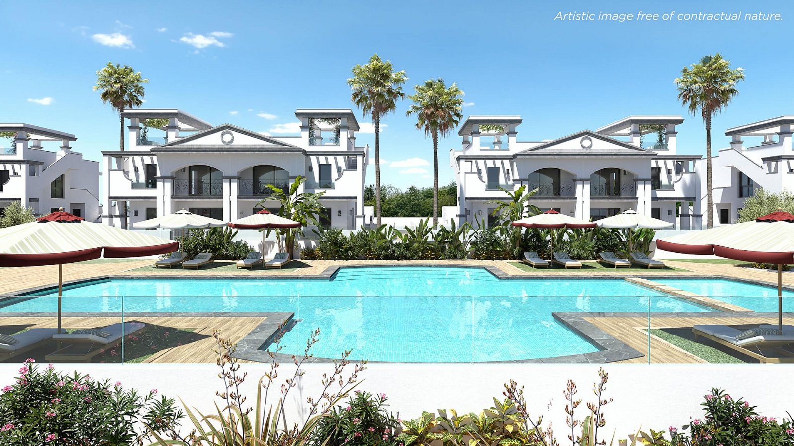<p>Apartments - solarium provided with 2 Bedrooms and 2 Bathrooms, communal swimming pool and parking spot. </p>