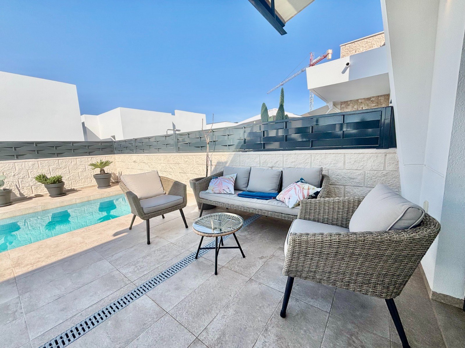   This Modern, East and West Facing, Two Bedroom Detached Villa in Benijofar is located within a highly sought-after area on the Costa Blanca South...