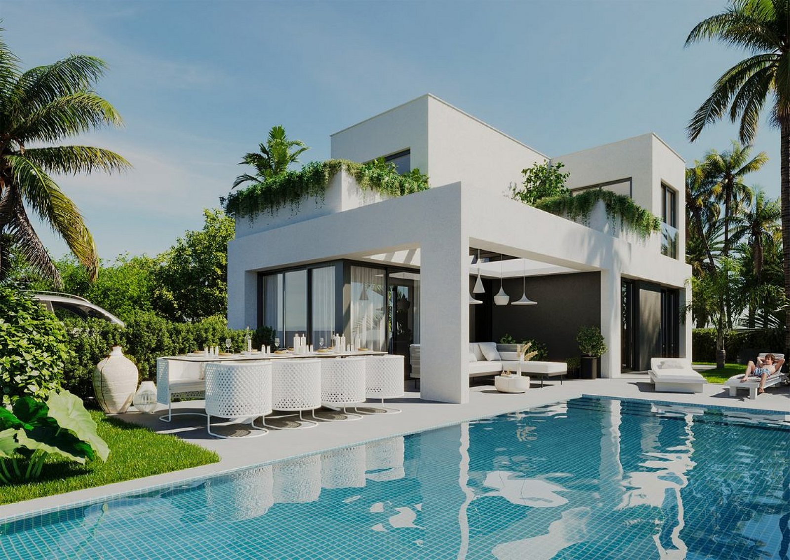 <p>Villa provided with 4 Bedrooms and 4 Bathrooms, private swimming pool and parking space on own plot. </p>