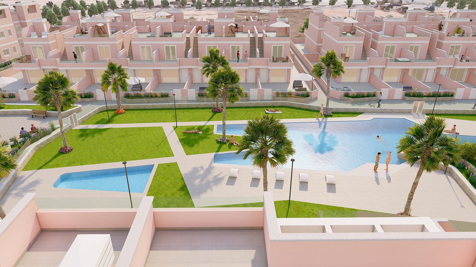 <p>Terraced villa provided with 3 Bedrooms and 2 Bathrooms, communal swimming pool and underground parking space. </p>