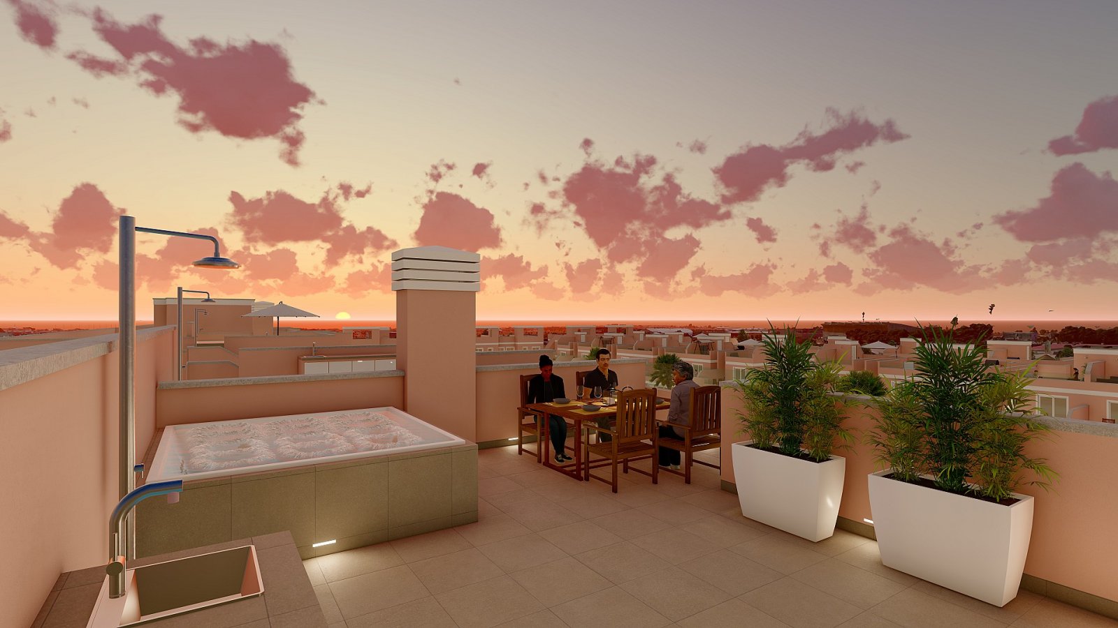<p>Terraced villa provided with 3 Bedrooms and 2 Bathrooms, communal swimming pool and underground parking space. </p>