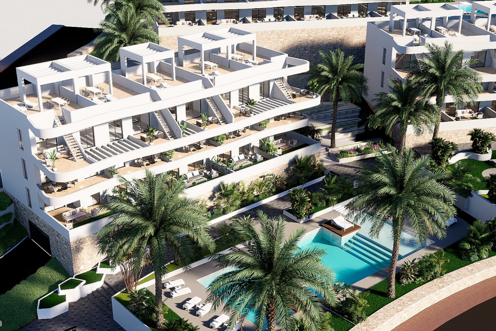 <p>Apartment with terrace provided with 2 Bedrooms and 2 Bathrooms, communal swimming pool and optional underground parking space. </p><p>Discover ...