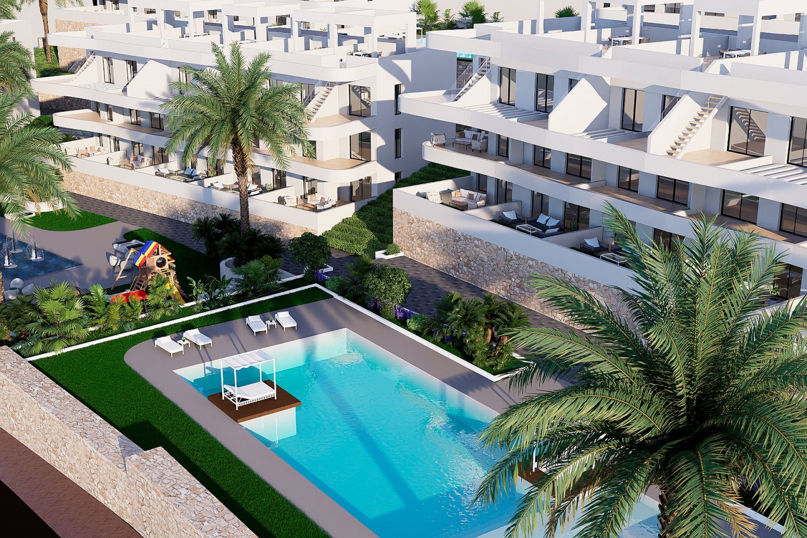 <p>Apartment with terrace provided with 2 Bedrooms and 2 Bathrooms, communal swimming pool and optional underground parking space. </p><p>Discover ...