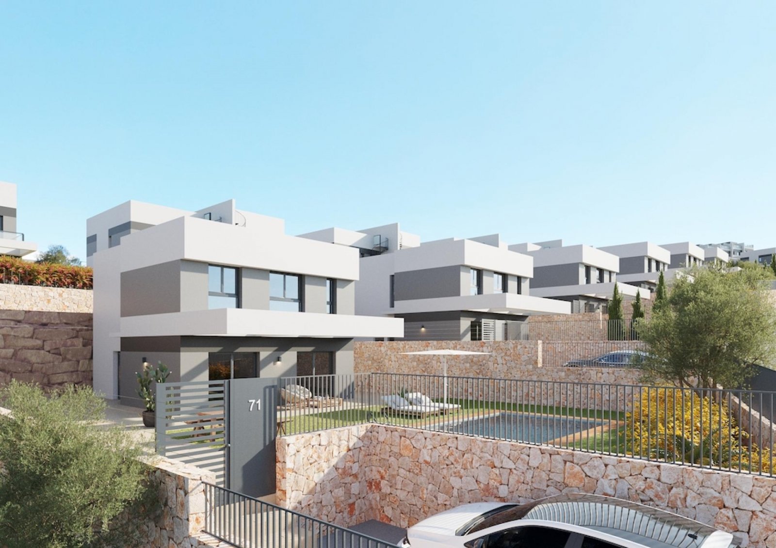 Finestrat: <p>Villa provided with 4 Bedrooms and 2 Bathrooms, communal swimming pool and parking spot. </p><p>These villas offer a luxurious and comfortable l... 