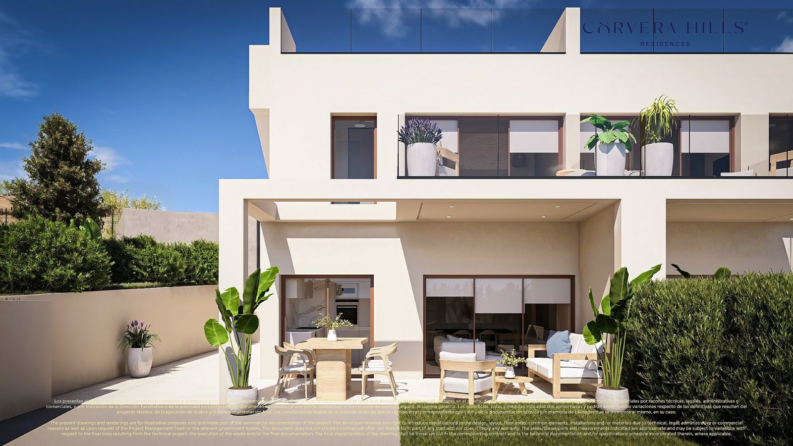 Corvera: <p>Terraced villa provided with 3 Bedrooms and 3 Bathrooms, communal swimming pool and parking spot. </p><p>Discover exclusive living in Corvera Hi... 