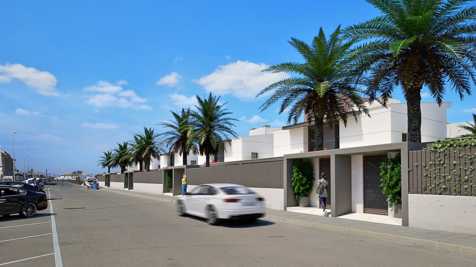 Moderne Villa mit Dachterrasse und Meerblick