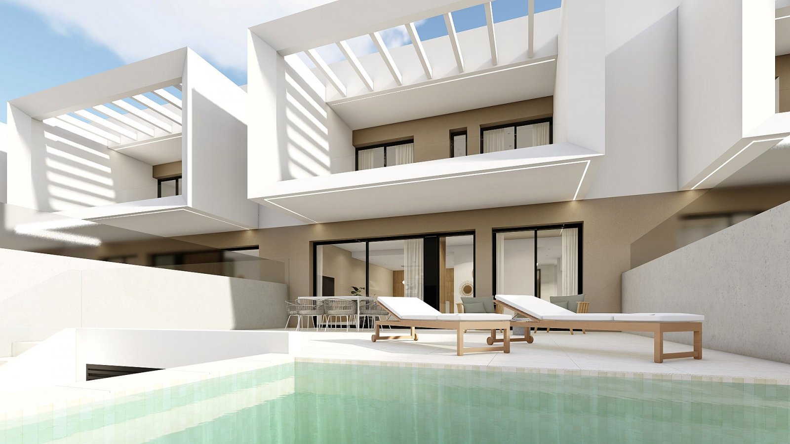 <p>Villa with basement provided with 3 Bedrooms and 2 Bathrooms, private swimming pool and parking space on own plot. </p><p>New complex of innovat...