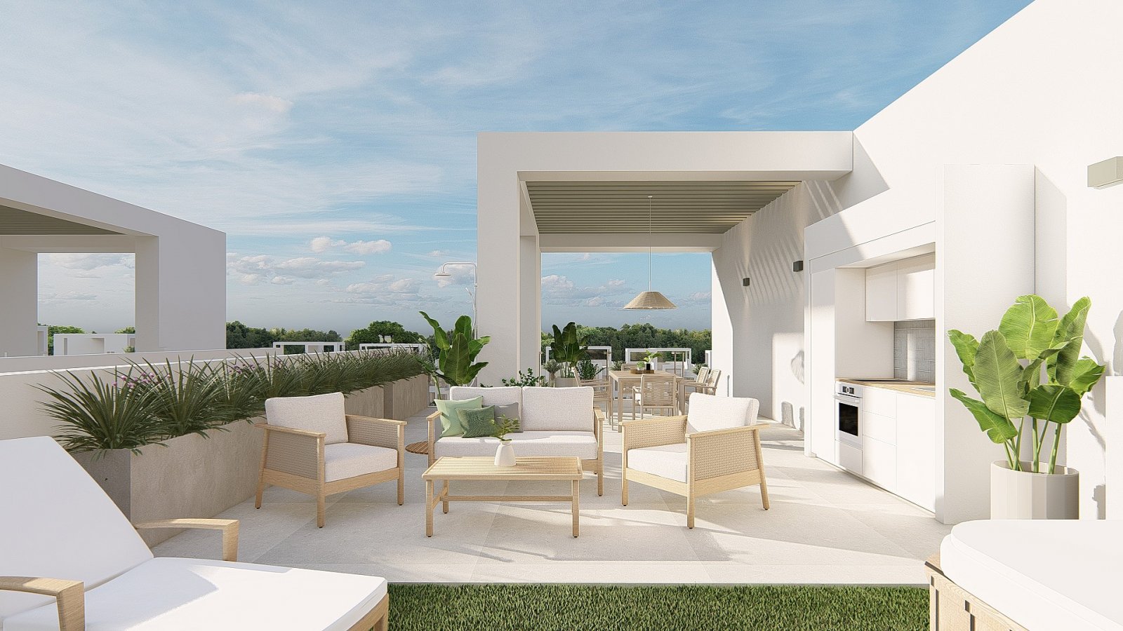 Luxuswohnen mit Dachterrasse im Resortstil
