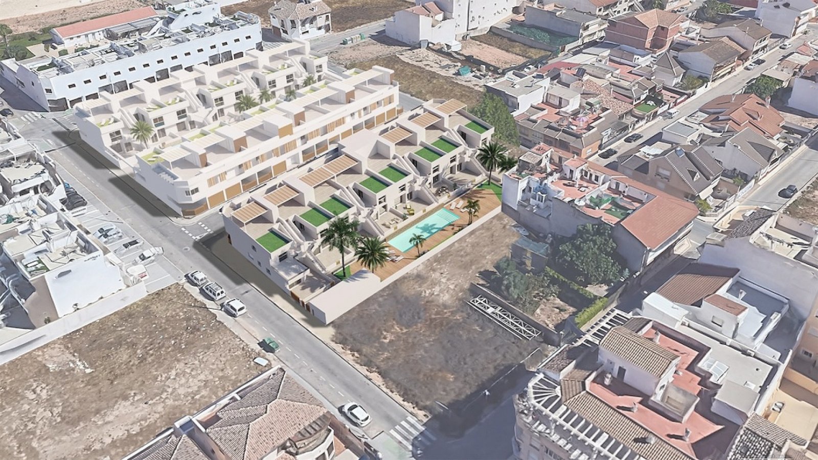 <p>Apartment with garden provided with 3 Bedrooms and 2 Bathrooms, communal swimming pool and parking space on own plot. </p><p>Small-scale complex...