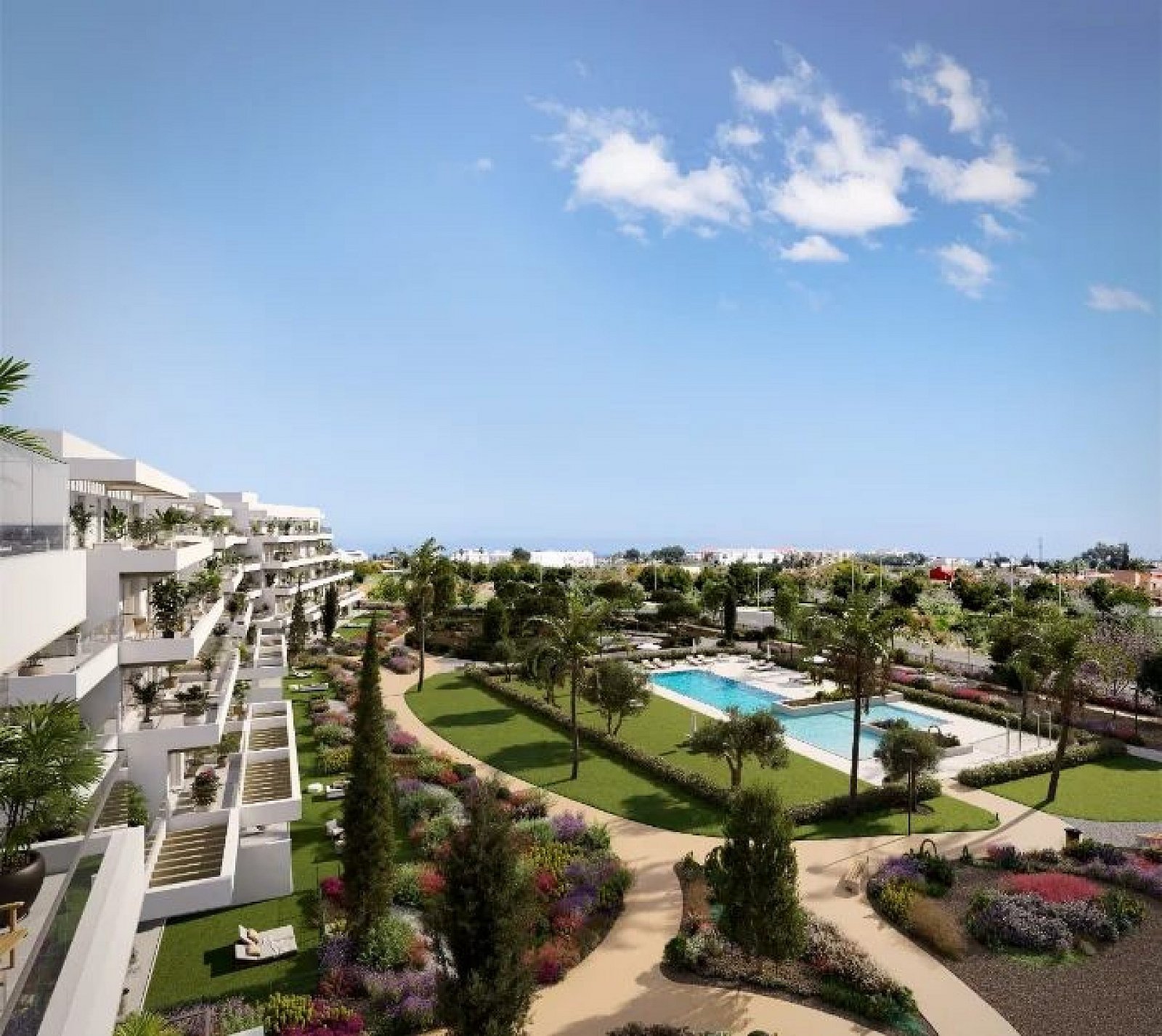 <p>Apartment with terrace provided with 2 Bedrooms and 2 Bathrooms, communal swimming pool and underground parking space. </p><p>Take a dip in our ...
