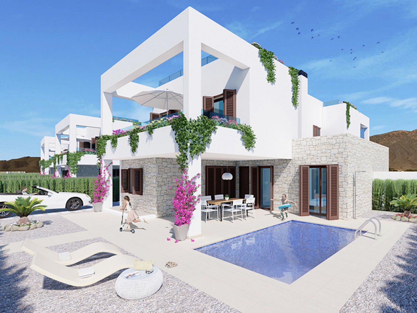 <p>Villa provided with 2 Bedrooms and 2 Bathrooms, optional swimming pool and parking space on own plot. </p><p>Discover these villas with breathta...