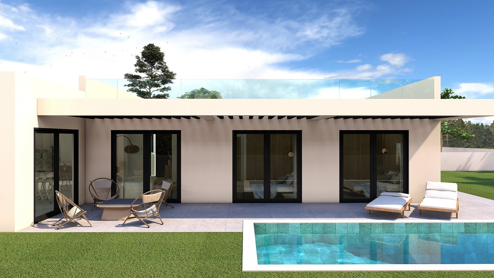 Finestrat: <p>Villa with basement provided with 3 Bedrooms and 3 Bathrooms, private swimming pool and underground garage with cellar. </p><p>This project in t... 