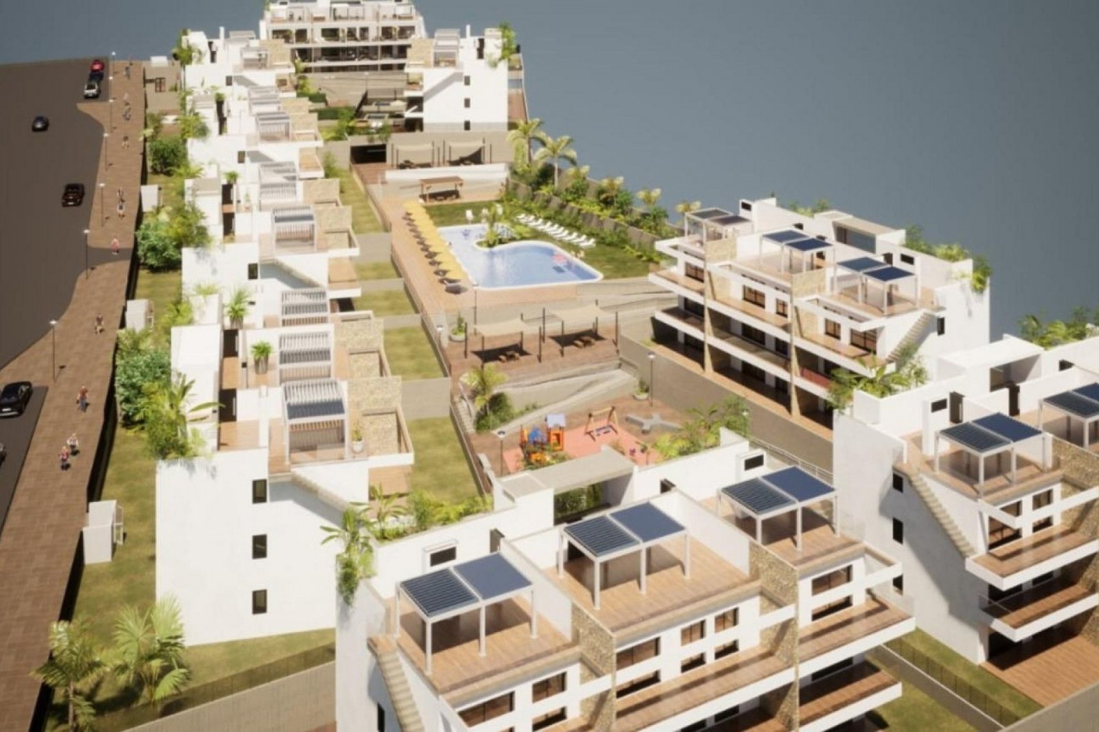 <p>Apartment with terrace provided with 2 Bedrooms and 2 Bathrooms, communal swimming pool and underground parking space with storage room. </p><p>...