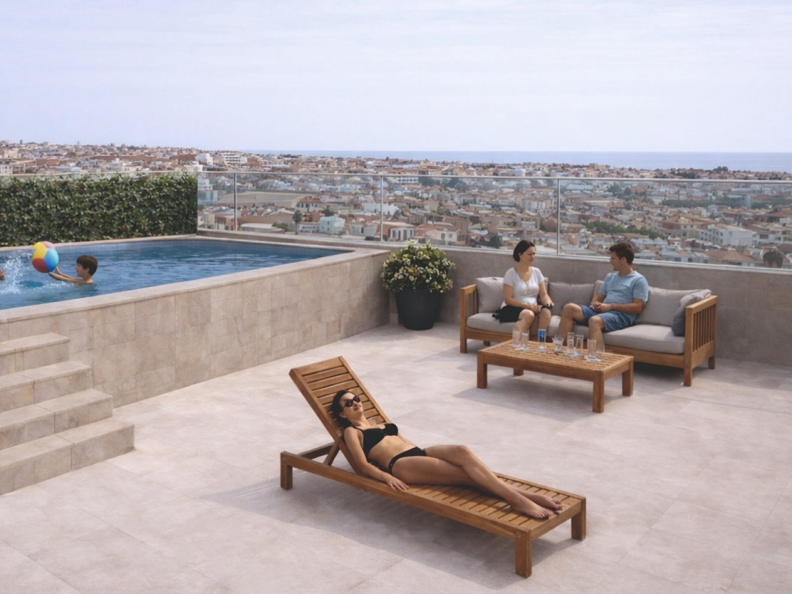 <p>Apartments - solarium provided with 3 Bedrooms and 2 Bathrooms, private swimming pool and ample parking space around the project. </p><p>This ex...
