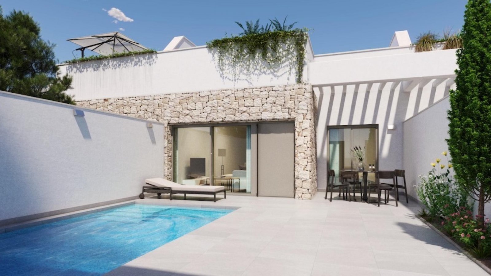 <p>Terraced villa provided with 3 Bedrooms and 2 Bathrooms, optional swimming pool and parking space on own plot. </p><p>Discover these beautiful t...