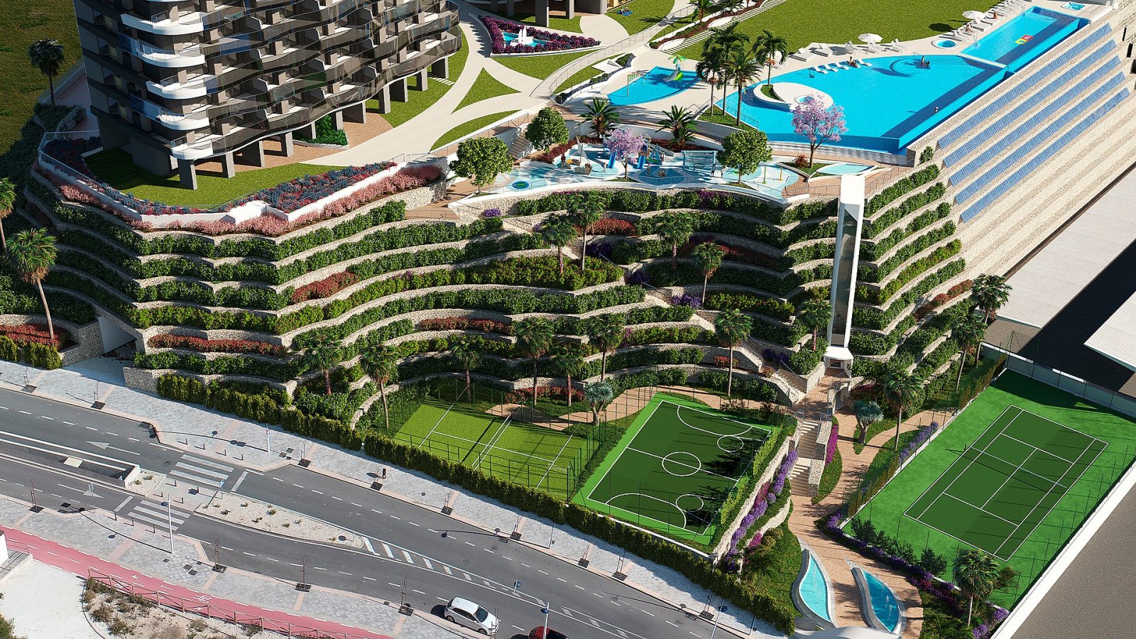 <p>Apartment with terrace provided with 2 Bedrooms and 2 Bathrooms, communal swimming pool and optional parking place. </p><p>The development will ...