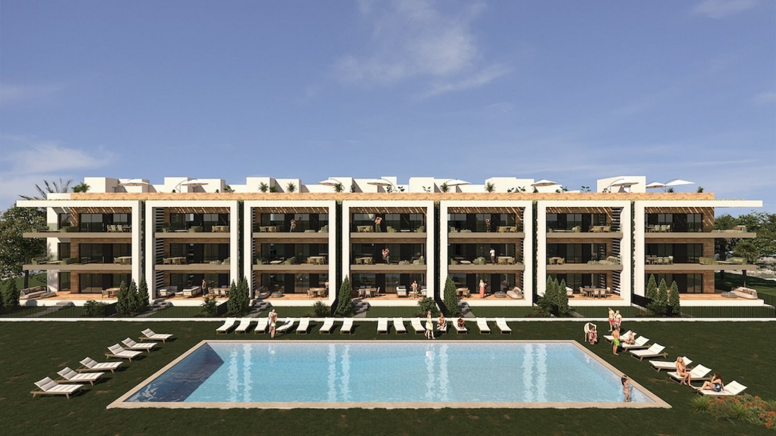 <p>Apartments - solarium provided with 2 Bedrooms and 2 Bathrooms, communal swimming pool and underground parking space. </p><p>A total of 240 cont...