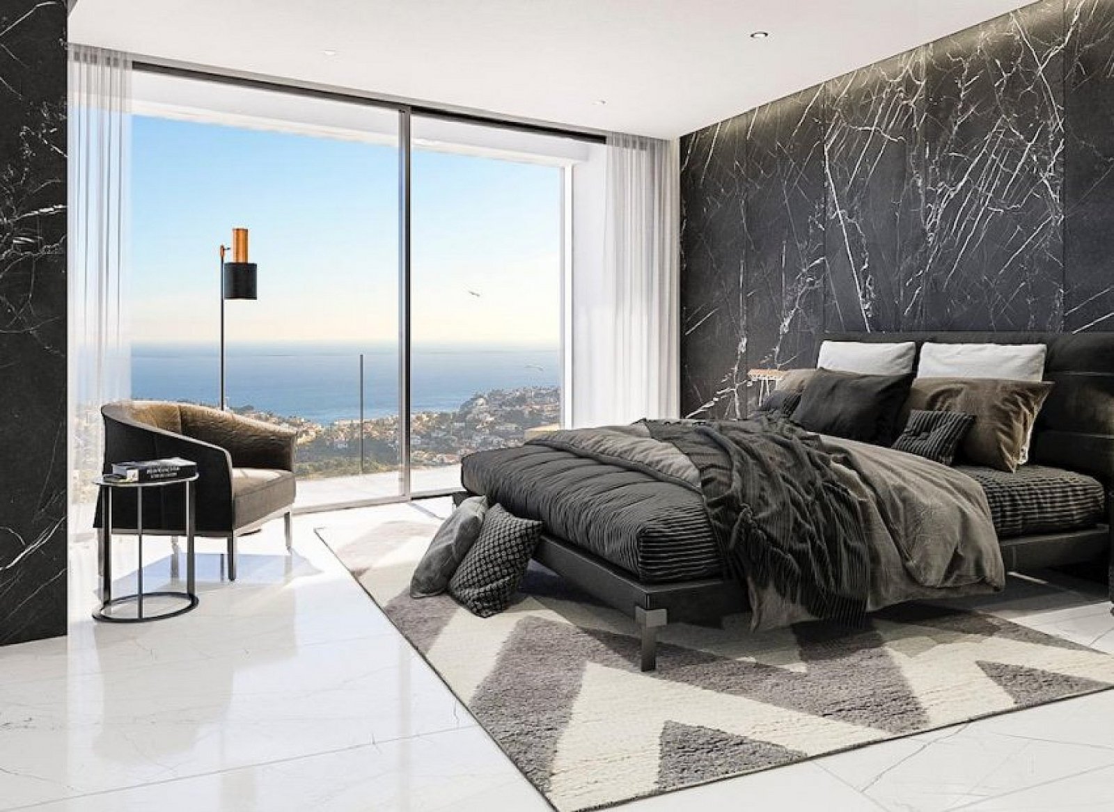 <p>Villa provided with 4 Bedrooms and 5 Bathrooms, infinity swimming pool and private garage. </p><p>The house has an elevator that connects the 3 ...