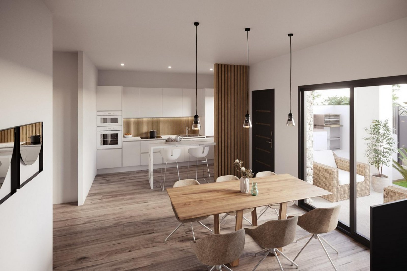 <p>Apartment with terrace provided with 3 Bedrooms and 2 Bathrooms, no swimming pool and ample parking space around the project.. </p><p>These 4 ec...