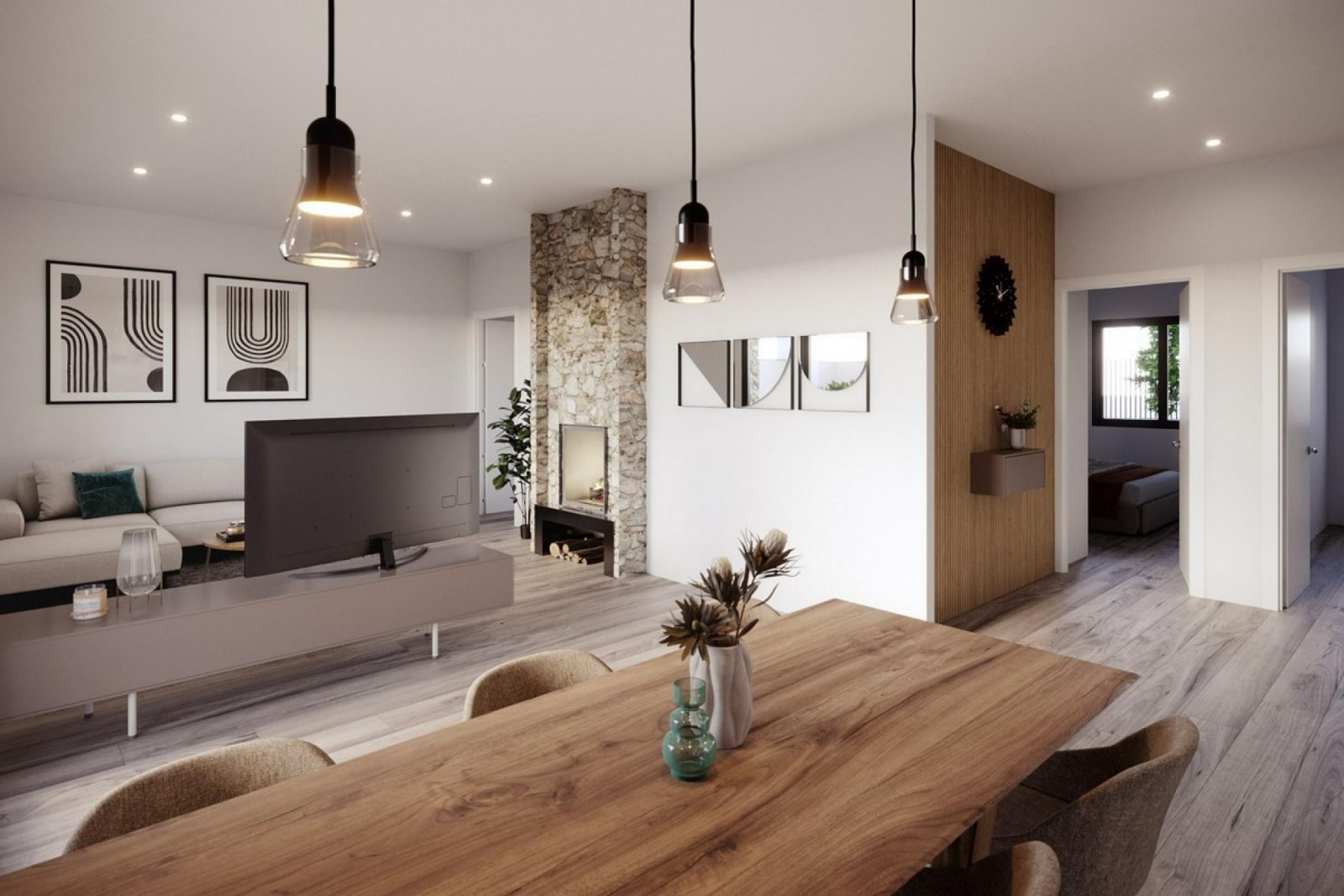 <p>Apartment with terrace provided with 3 Bedrooms and 2 Bathrooms, no swimming pool and ample parking space around the project.. </p><p>These 4 ec...