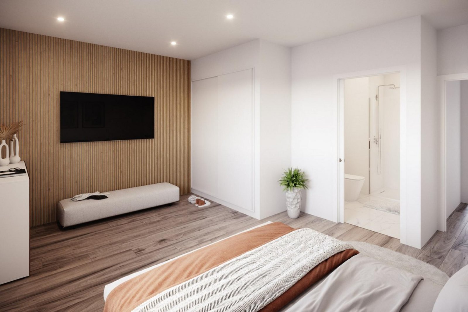 <p>Apartment with terrace provided with 3 Bedrooms and 2 Bathrooms, no swimming pool and ample parking space around the project.. </p><p>These 4 ec...