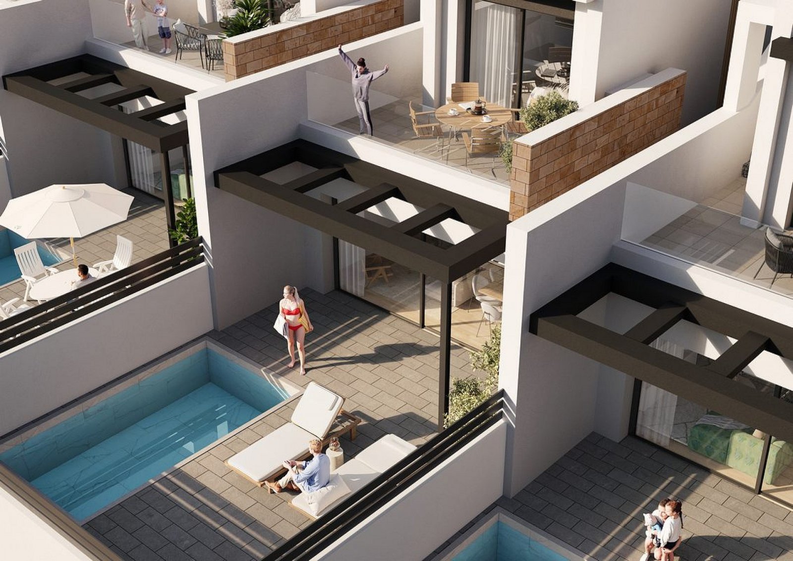 <p>Villa provided with 3 Bedrooms and 2 Bathrooms, private swimming pool and parking space on own plot. </p><p>The apartments are carefully laid ou...