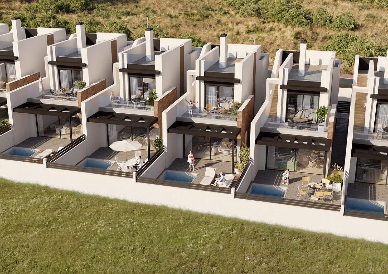 <p>Villa provided with 3 Bedrooms and 2 Bathrooms, private swimming pool and parking space on own plot. </p><p>The apartments are carefully laid ou...