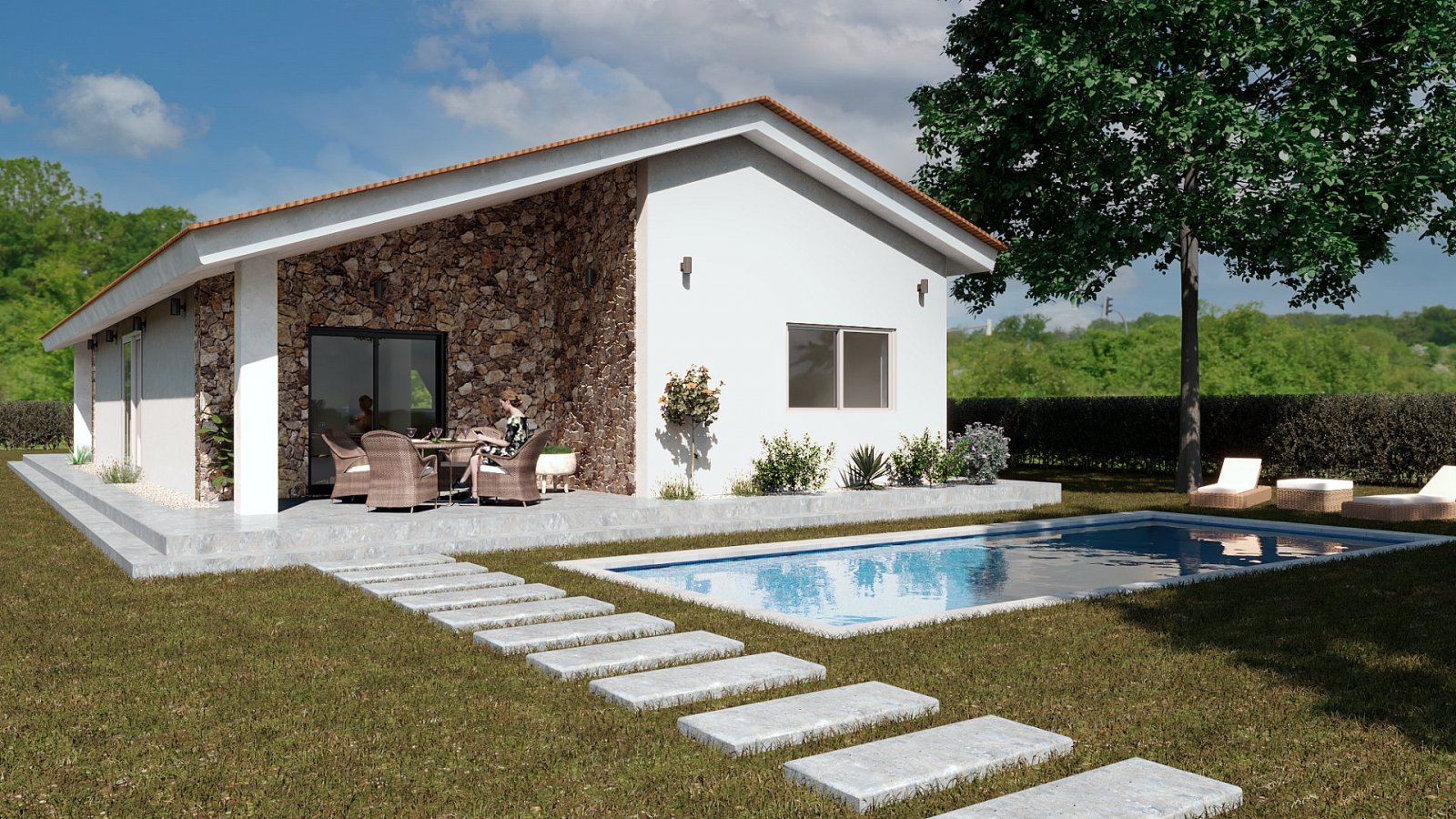 <p>Villa provided with 3 Bedrooms and 2 Bathrooms, private swimming pool and parking space on own plot. </p>