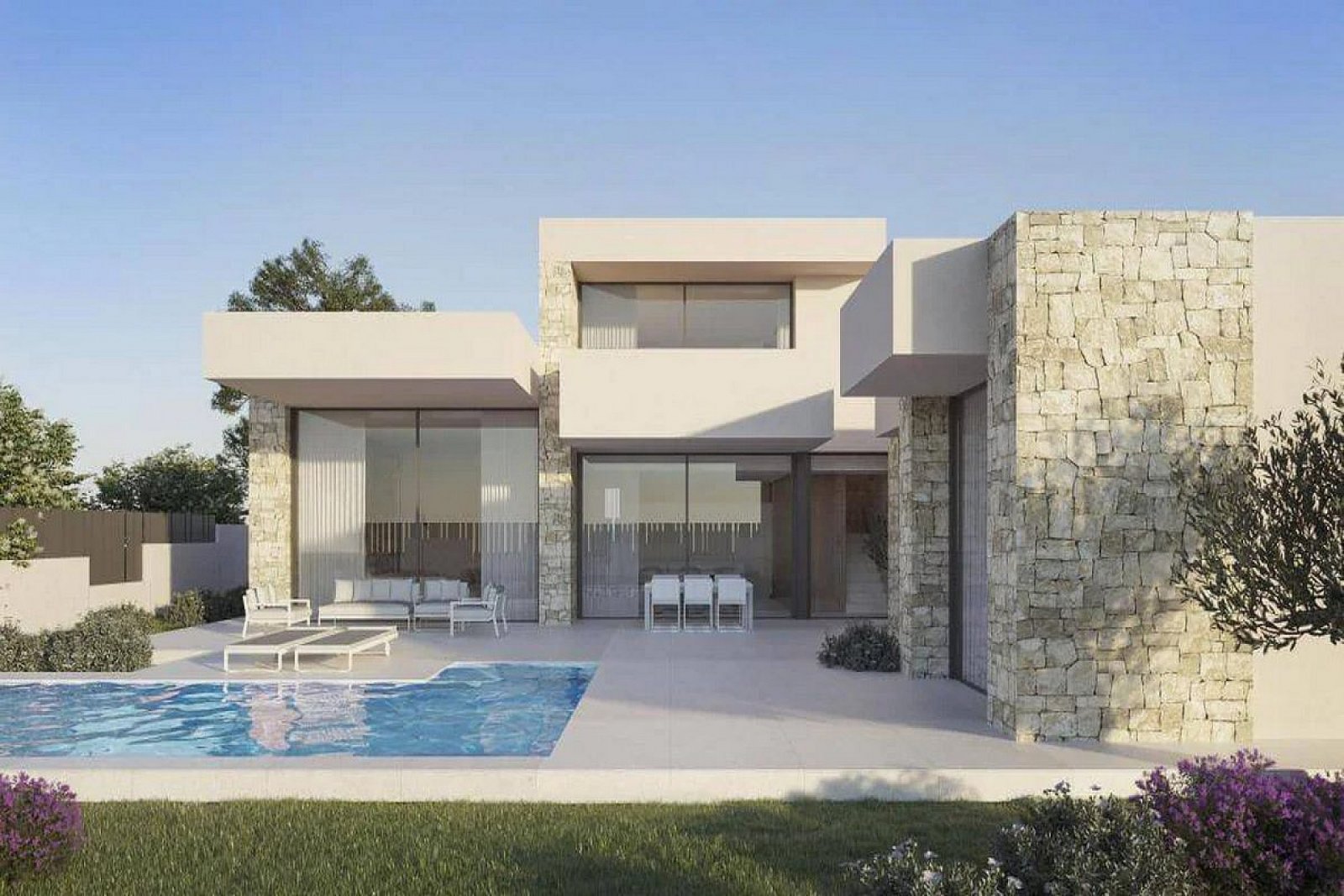 <p>Villa provided with 3 Bedrooms and 3 Bathrooms, private swimming pool and parking space on own plot. </p><p>Exclusive modern villa in Dénia, fea...