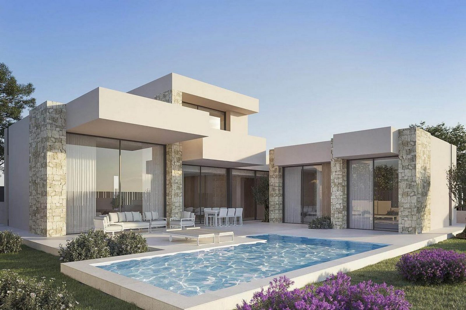 <p>Villa provided with 3 Bedrooms and 3 Bathrooms, private swimming pool and parking space on own plot. </p><p>Exclusive modern villa in Dénia, fea...
