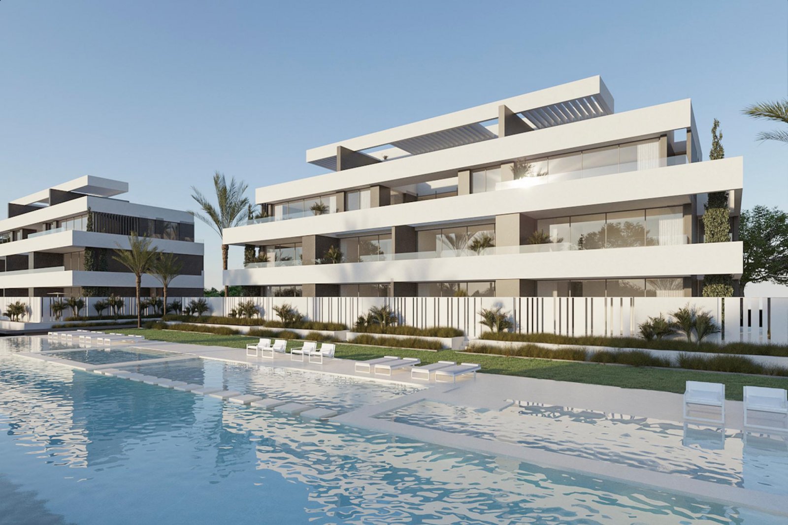 <p>Apartment with terrace provided with 2 Bedrooms and 2 Bathrooms, inside & outside swimming pool and underground parking space with storage room....