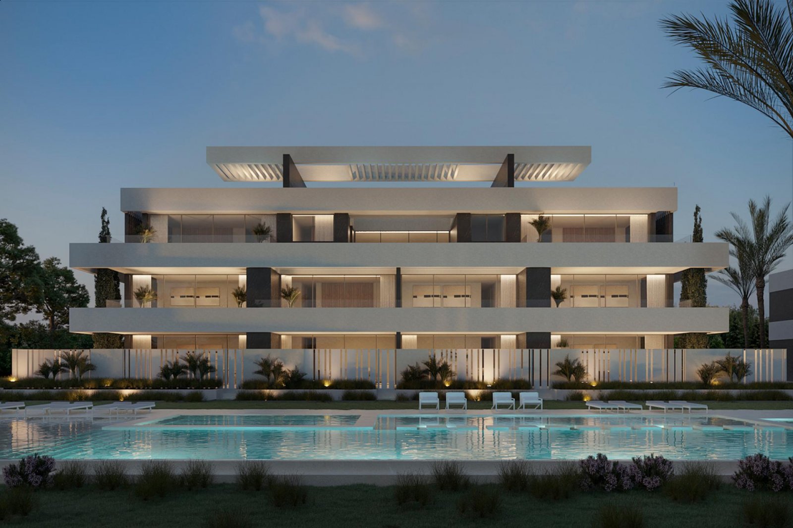 <p>Apartment with terrace provided with 2 Bedrooms and 2 Bathrooms, inside & outside swimming pool and underground parking space with storage room....