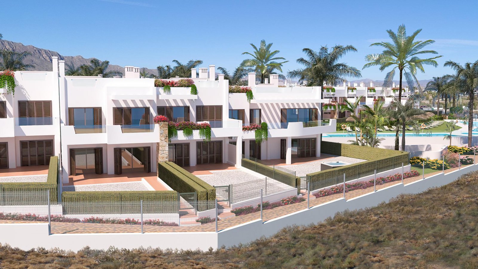 Mediterranes Wohnen mit Pool, Solarium & Panoramablick