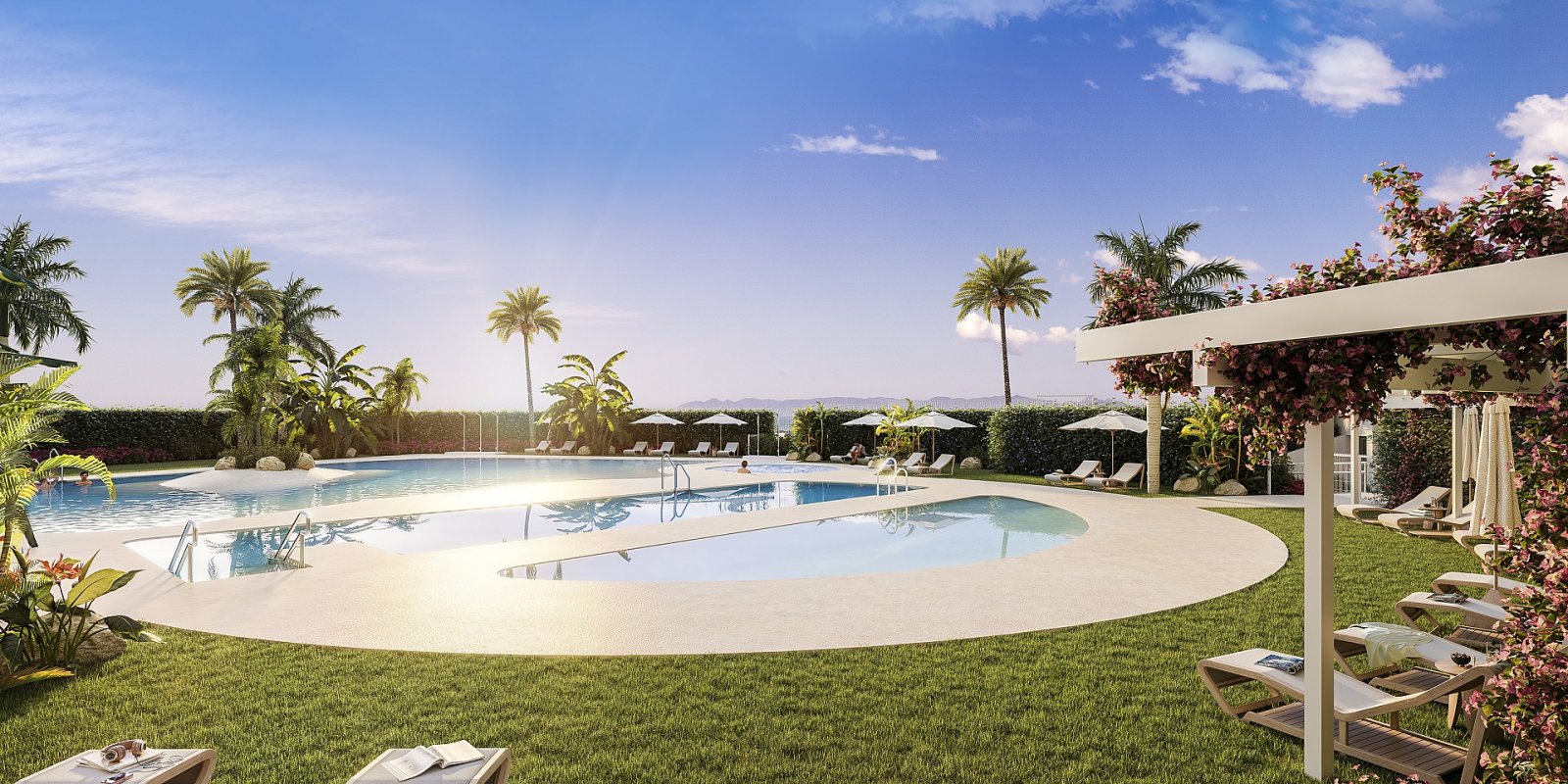 <p>Apartment with terrace provided with 2 Bedrooms and 2 Bathrooms, heated swimming pool and underground parking space with storage room. </p><p>Th...